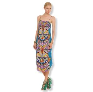 Mara Hoffman XS Colorful Button Front Geometric Print Maxi Dress